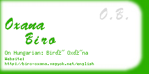 oxana biro business card
